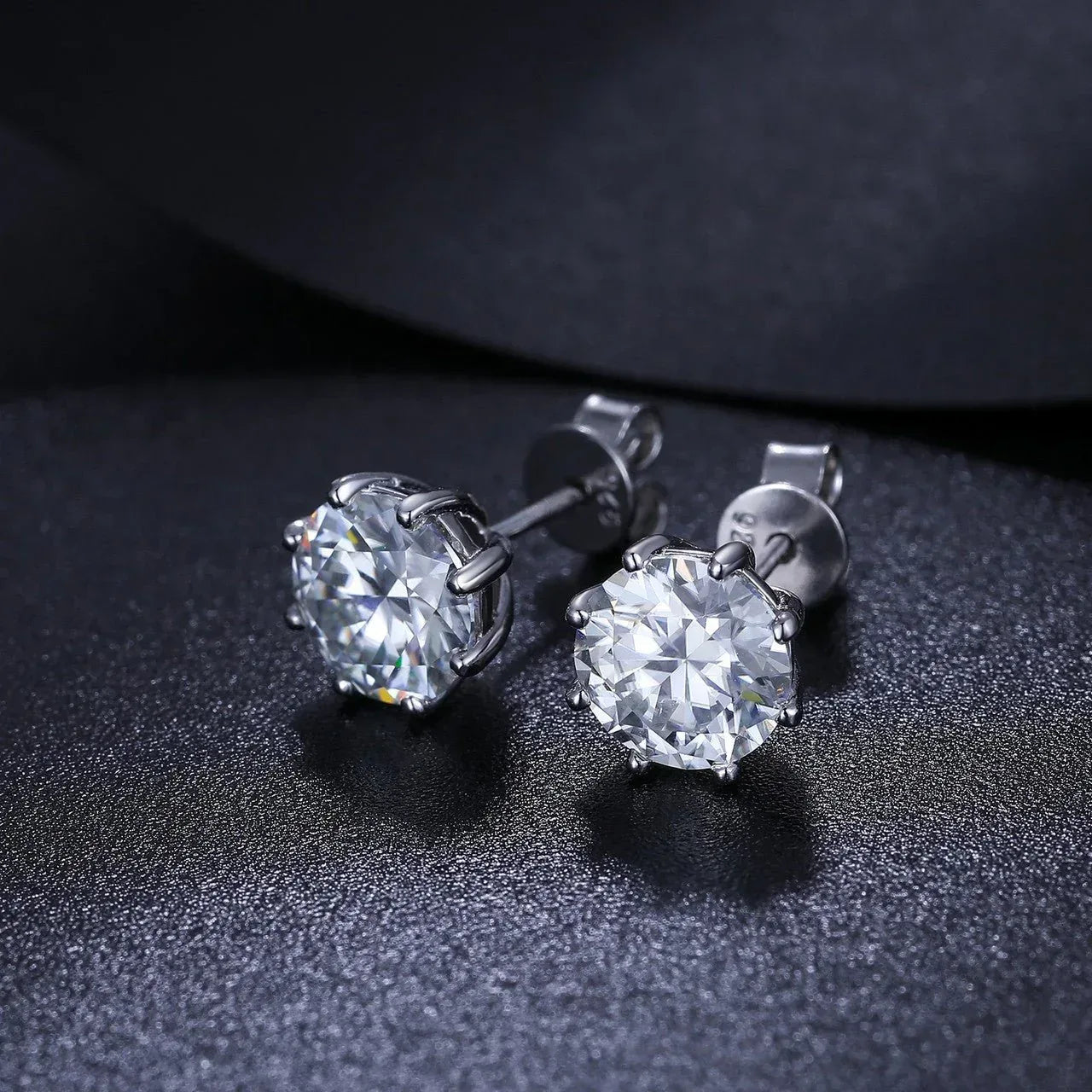 18K White Gold Over Solid 925 Silver Genuine VVS Moissanite - CaratixJewelry